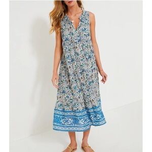 TNUCK BEACH Cornflower Whimsy Salty Paloma Caftan